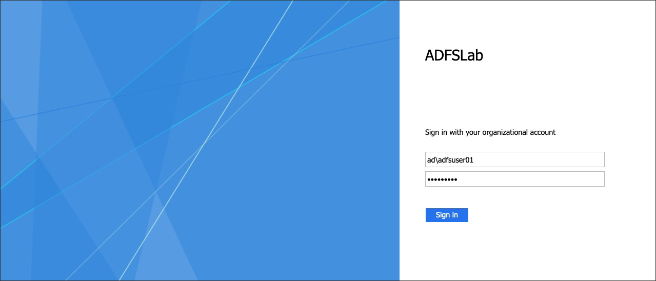 Click to expand ADFS sign in page