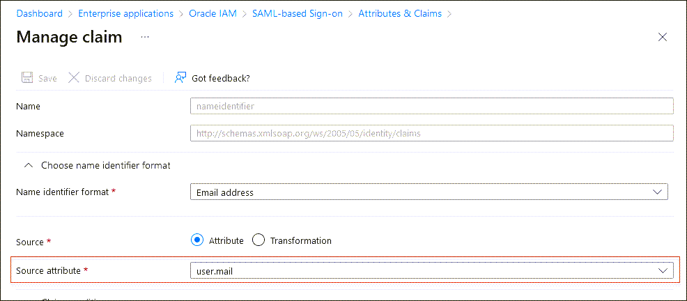 Click to expand Entra ID attributes and claims