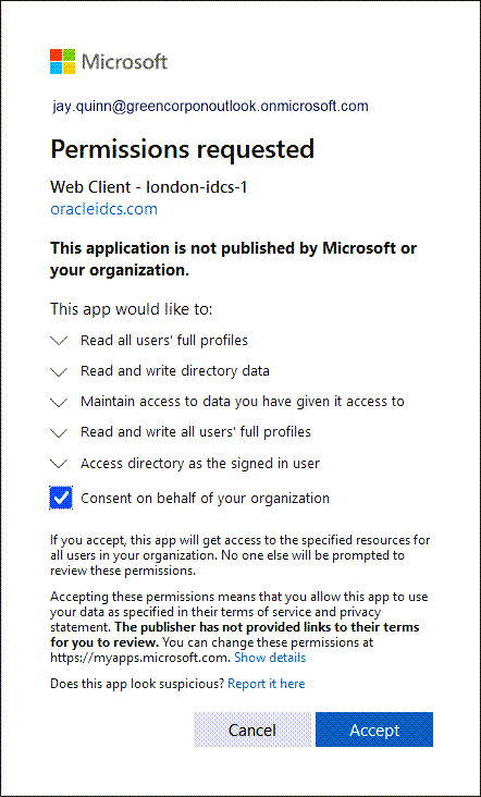 Click to expand Microsoft request permissions to access resources