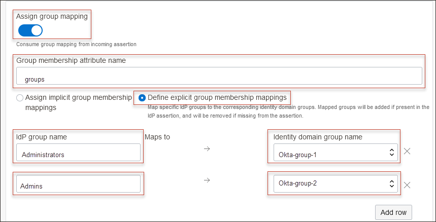 Click to expand Assign group mappings