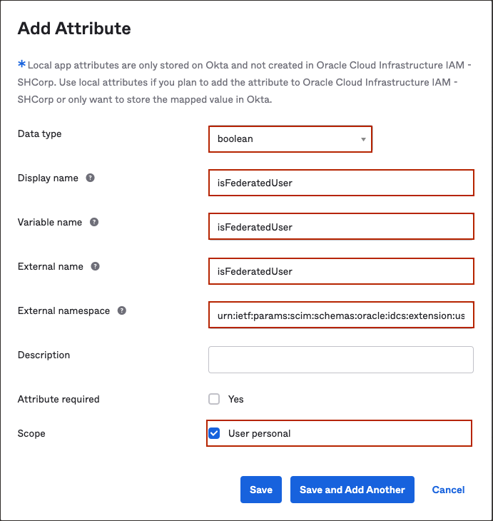 Click to expand Add attribute page