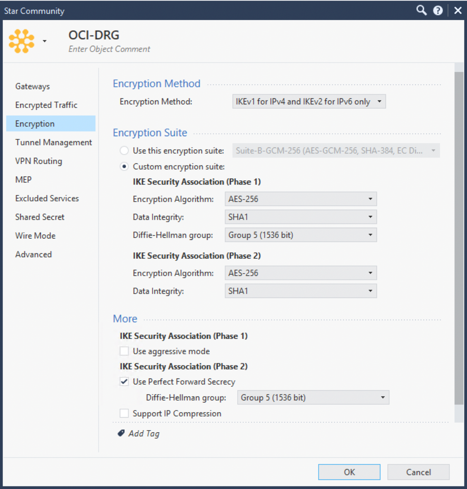 Click to expand This image shows where you can configure the Phase 1 and Phase 2 parameters.