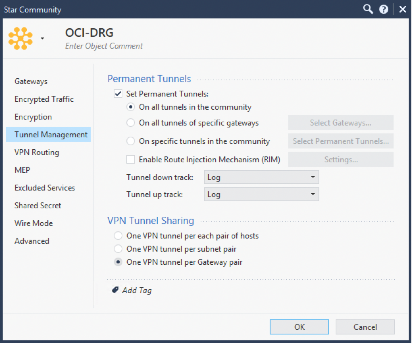 Click to expand This image shows where you can configure tunnel management options.