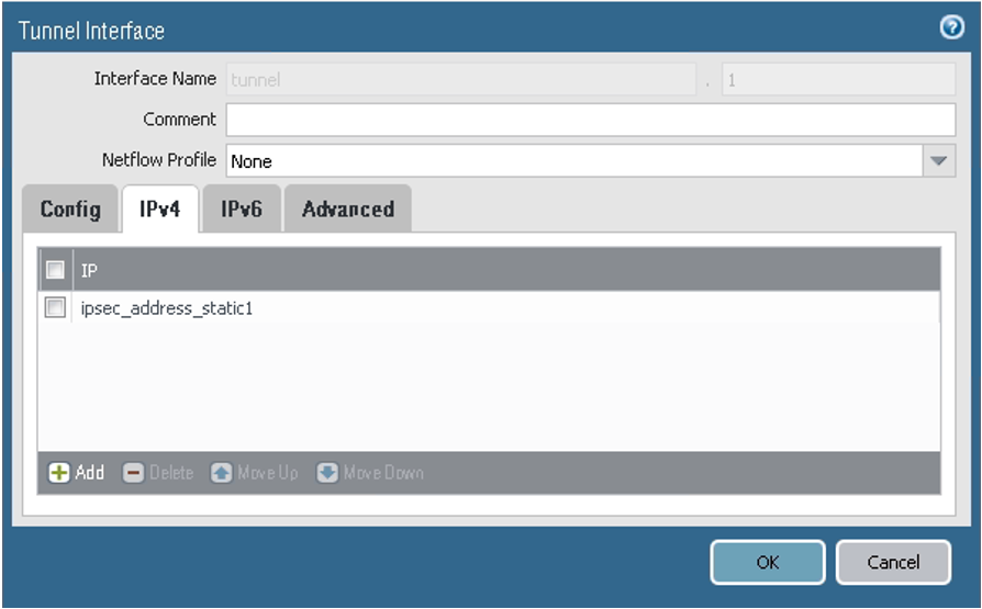 Click to expand This image shows the tunnel interface IPv4 parameters for the first peer.