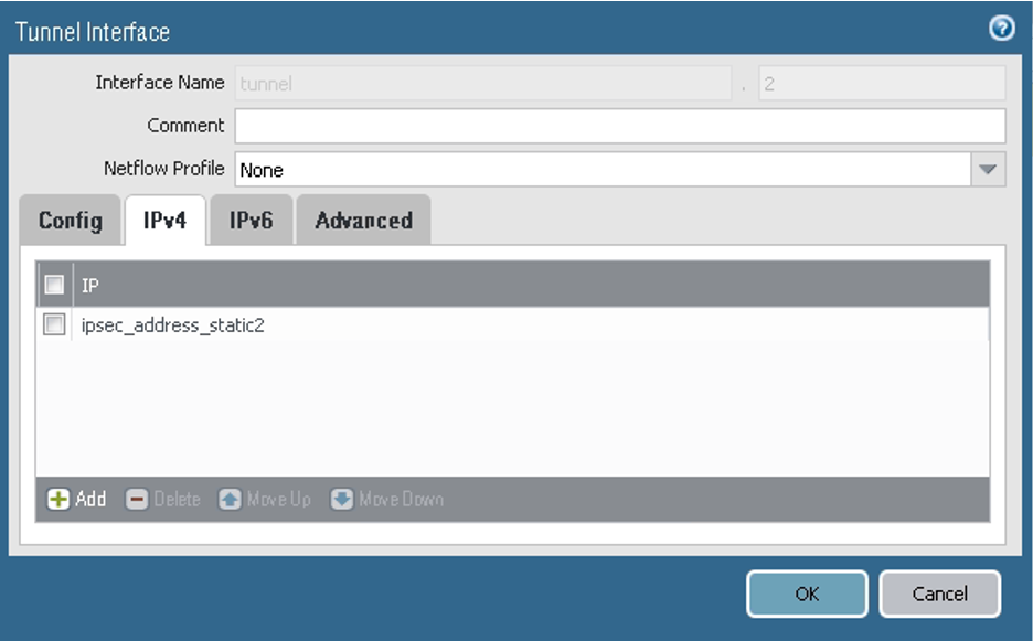 Click to expand This image shows the tunnel interface IPv4 parameters for the second peer.