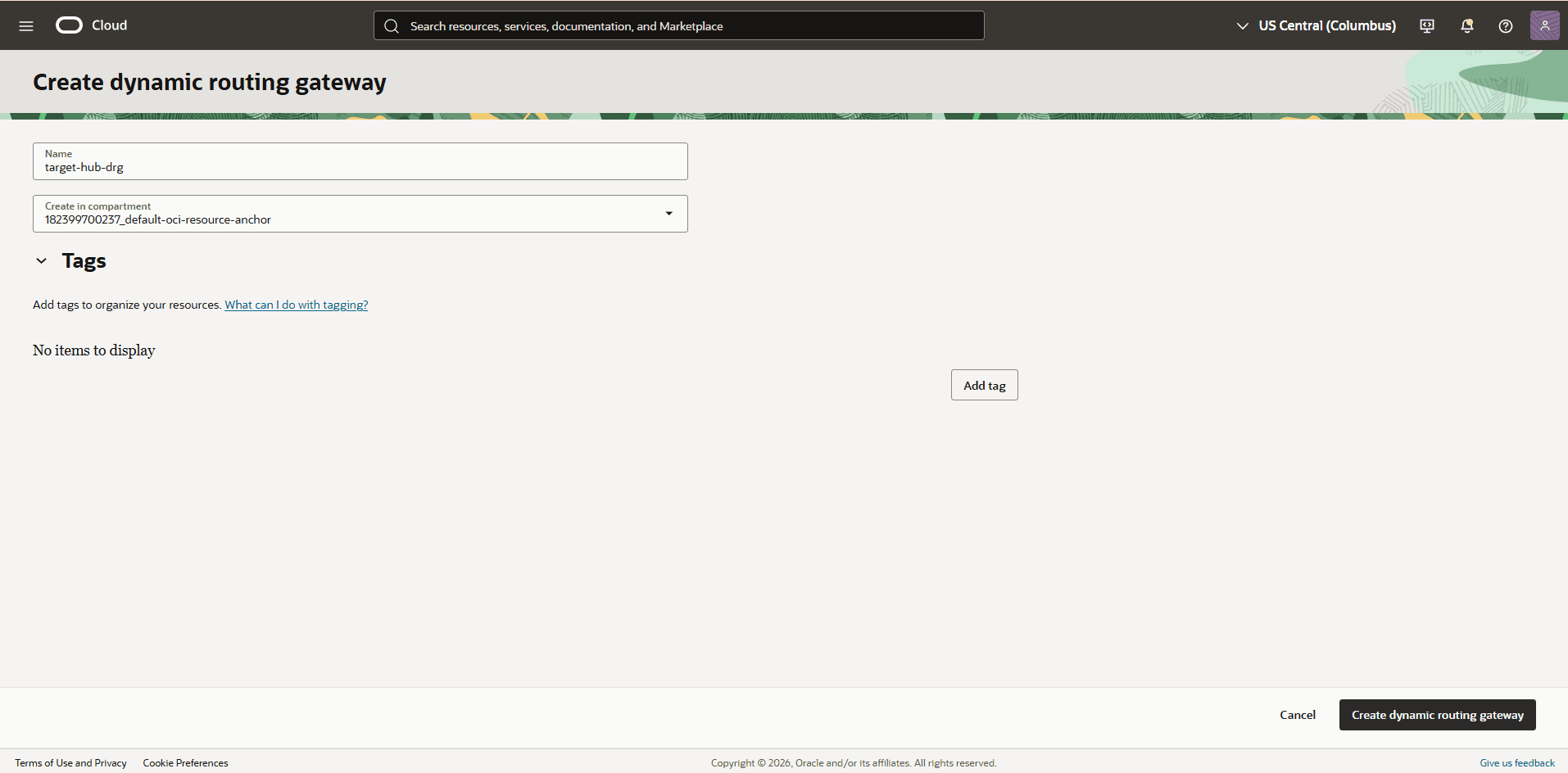 This screenshot shows the required configuration for cross-region restore.