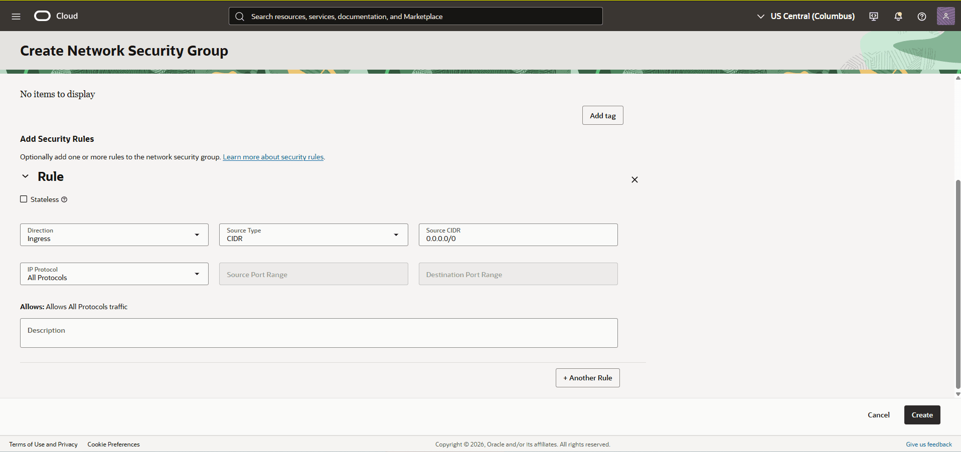 This screenshot shows the required configuration for cross-region restore.