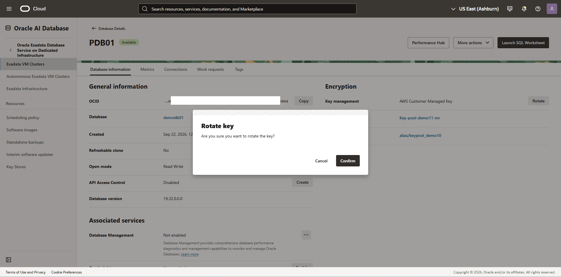 This screenshot shows how to rotate a key.