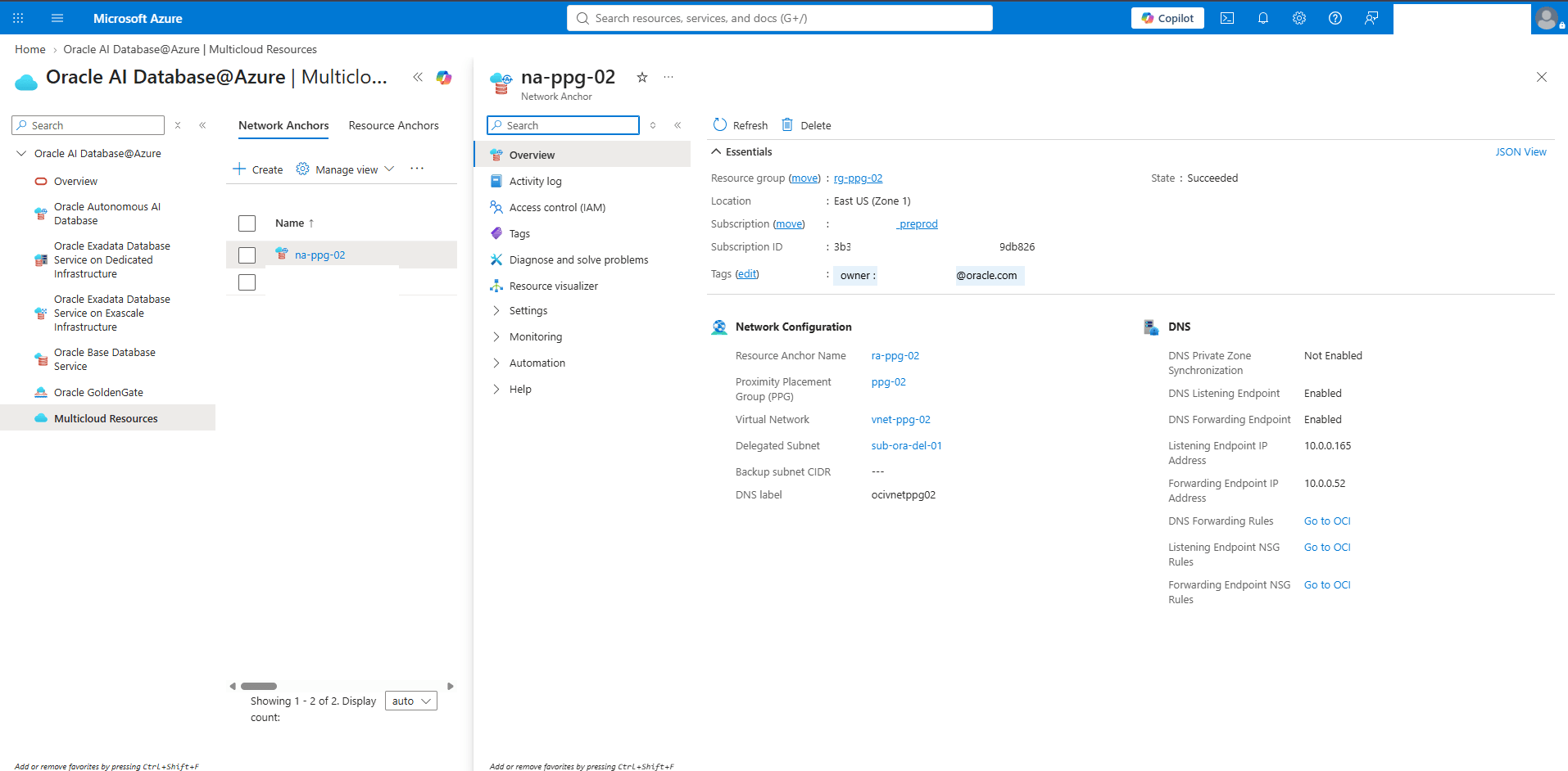 This screenshot shows how to create a Network Anchor.