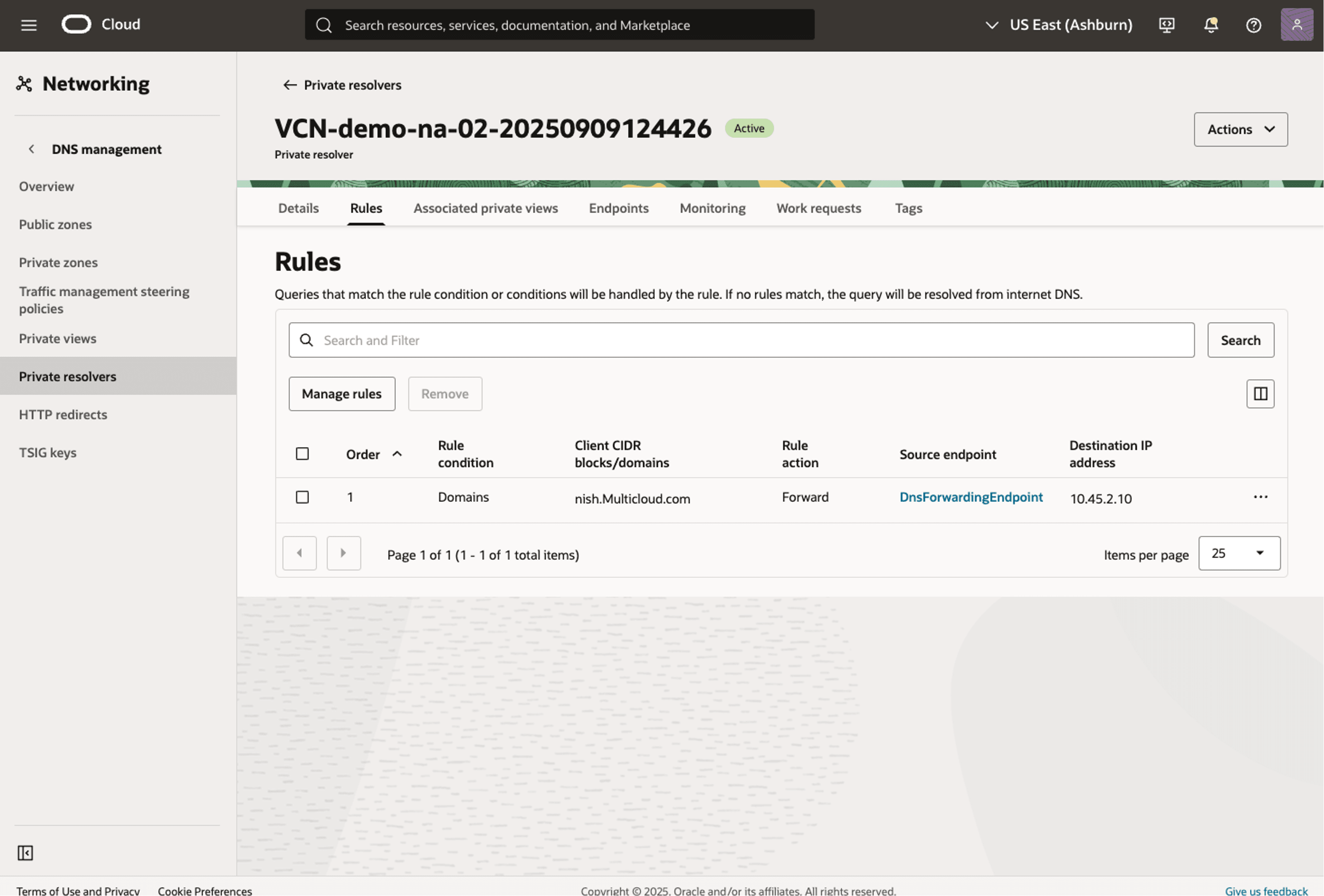 This screenshot shows how to view a Network Anchor.