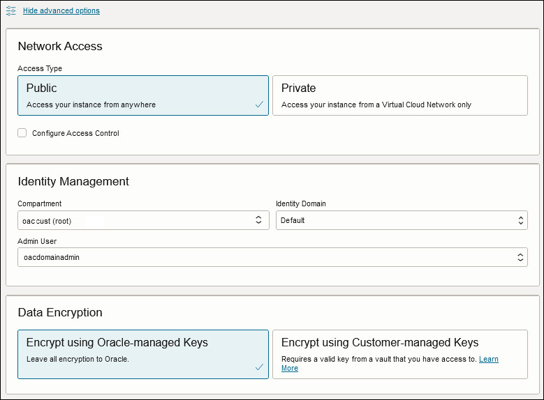 Description of console_oac_create2.jpg follows Description of console_oac_create2.jpg follows
