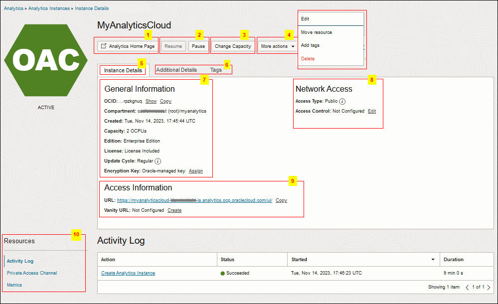 Description of oac_console_ux_detail.jpg follows Description of oac_console_ux_detail.jpg follows