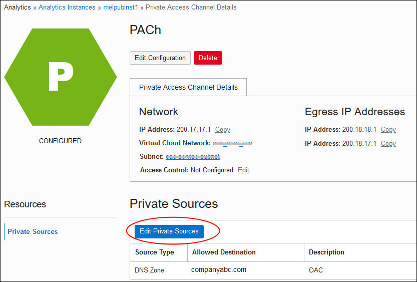 Edit Private Sources Edit Private Sources