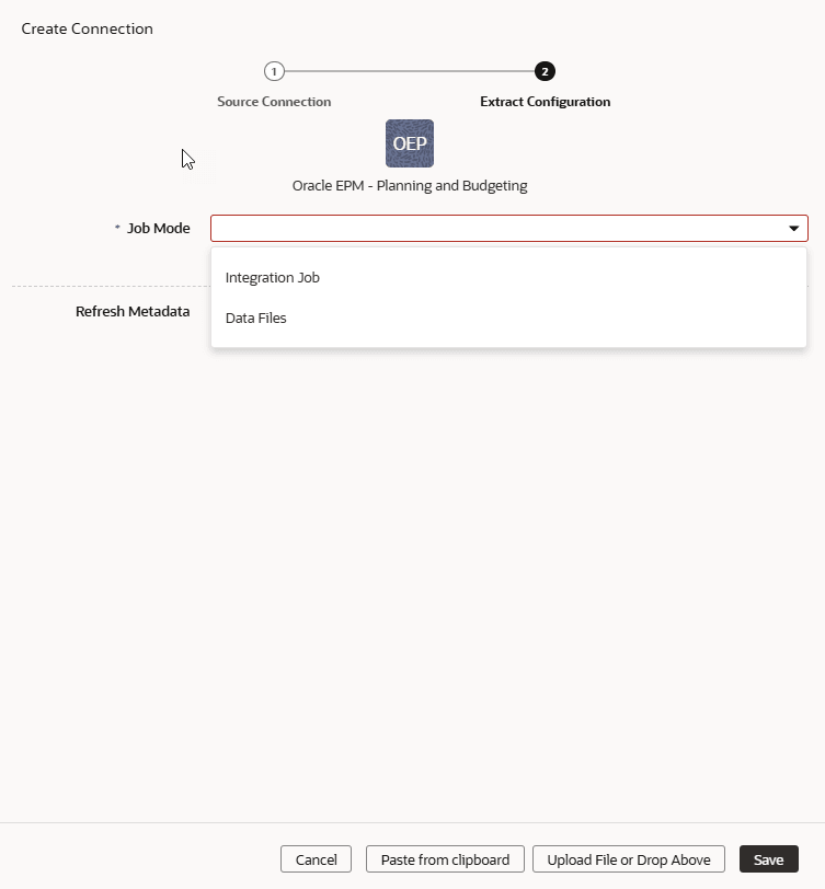 Create Extract Configuration EPM Connection Create Extract Configuration EPM Connection