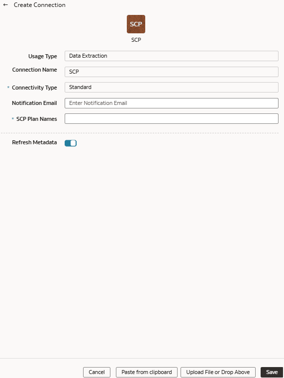 Create Fusion Supply Chain Planning connection Create Fusion Supply Chain Planning connection