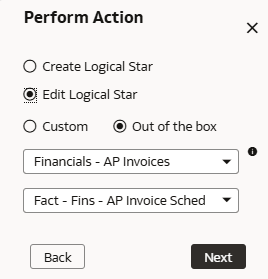 Perform Action dialog