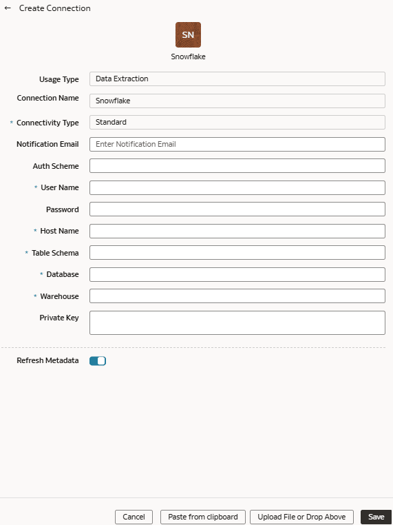 Create Snowflake connection Create Snowflake connection