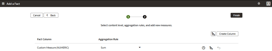 Step 2 of the wizard on the Add a Fact page Step 2 of the wizard on the Add a Fact page