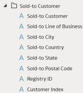 The new column Customer Index is visible at the end of the Sold-to Customer folder The new column Customer Index is visible at the end of the Sold-to Customer folder