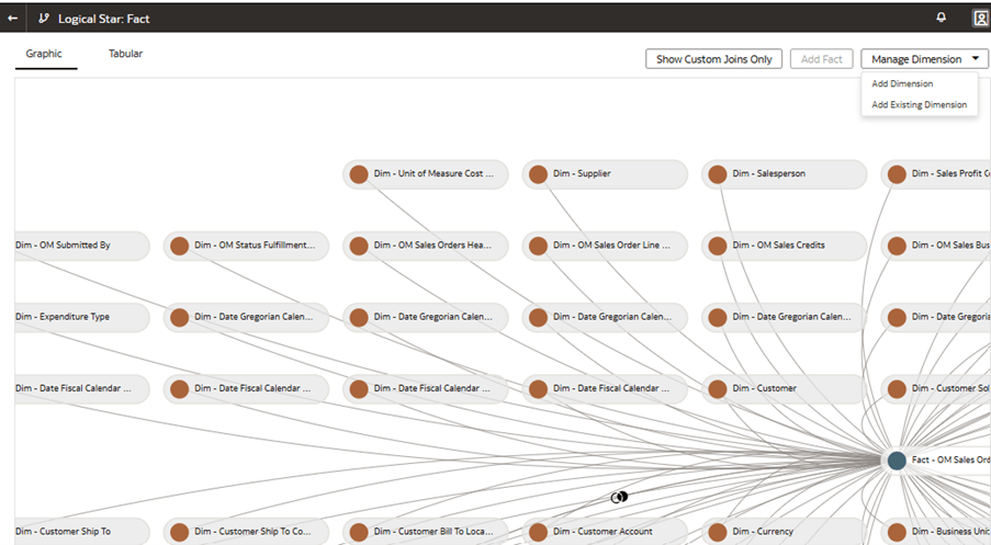 The Logical Star: Fact page displaying Manage Dimension list of values The Logical Star: Fact page displaying Manage Dimension list of values