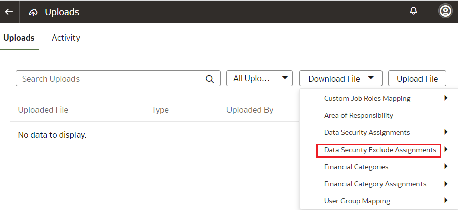 Download Data Security Exclude Assignments file Download Data Security Exclude Assignments file