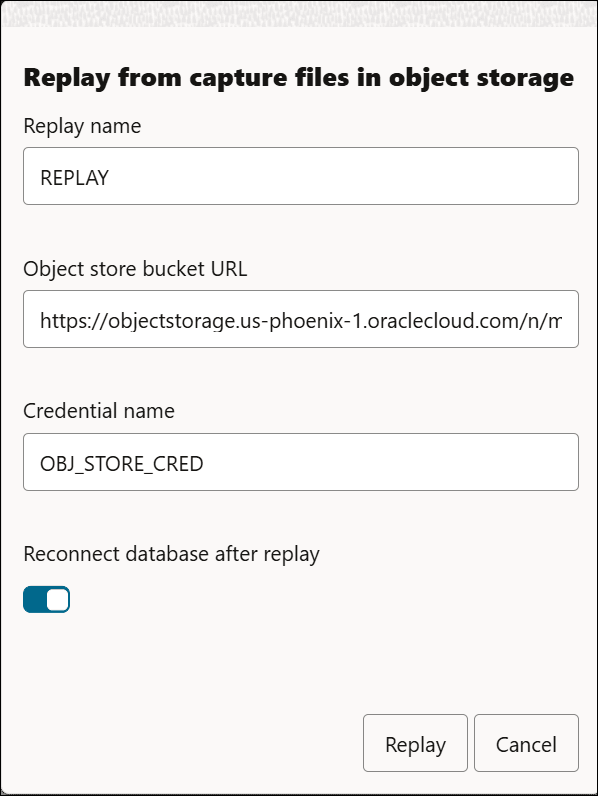Description of adbs-replay-capture-object-storage.png follows