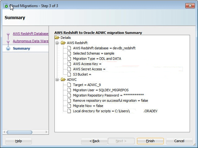 Description of adw_migrate_aws_summary.png follows Description of adw_migrate_aws_summary.png follows