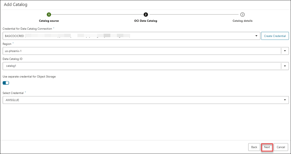 Description of oci-data-catalog.png follows Description of oci-data-catalog.png follows