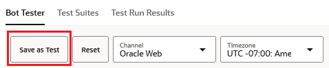 An image of the Save as Test button An image of the Save as Test button