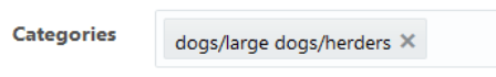This is an image of the categories field. This is an image of the categories field.
