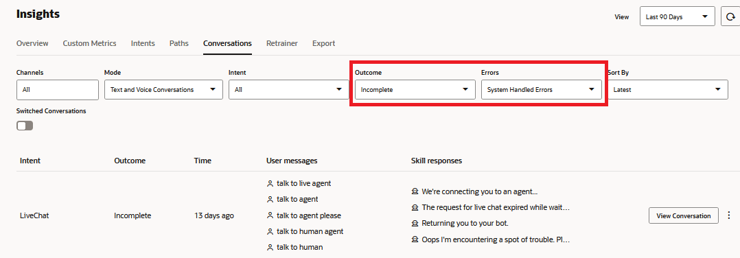 Description of incomplete-conversations-report.png follows Description of incomplete-conversations-report.png follows