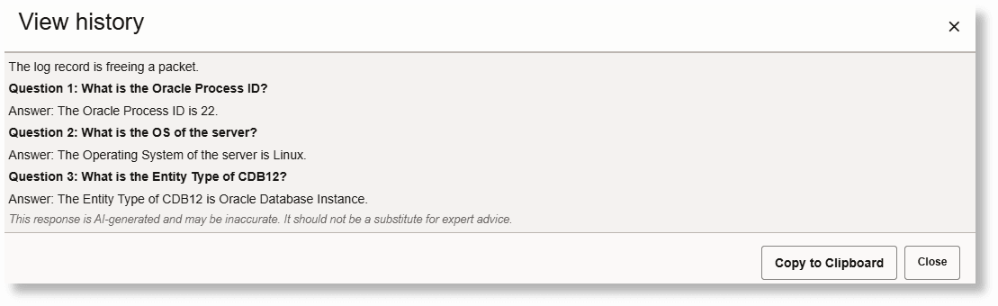 history of AI answers and your questions when you click View History history of AI answers and your questions when you click View History