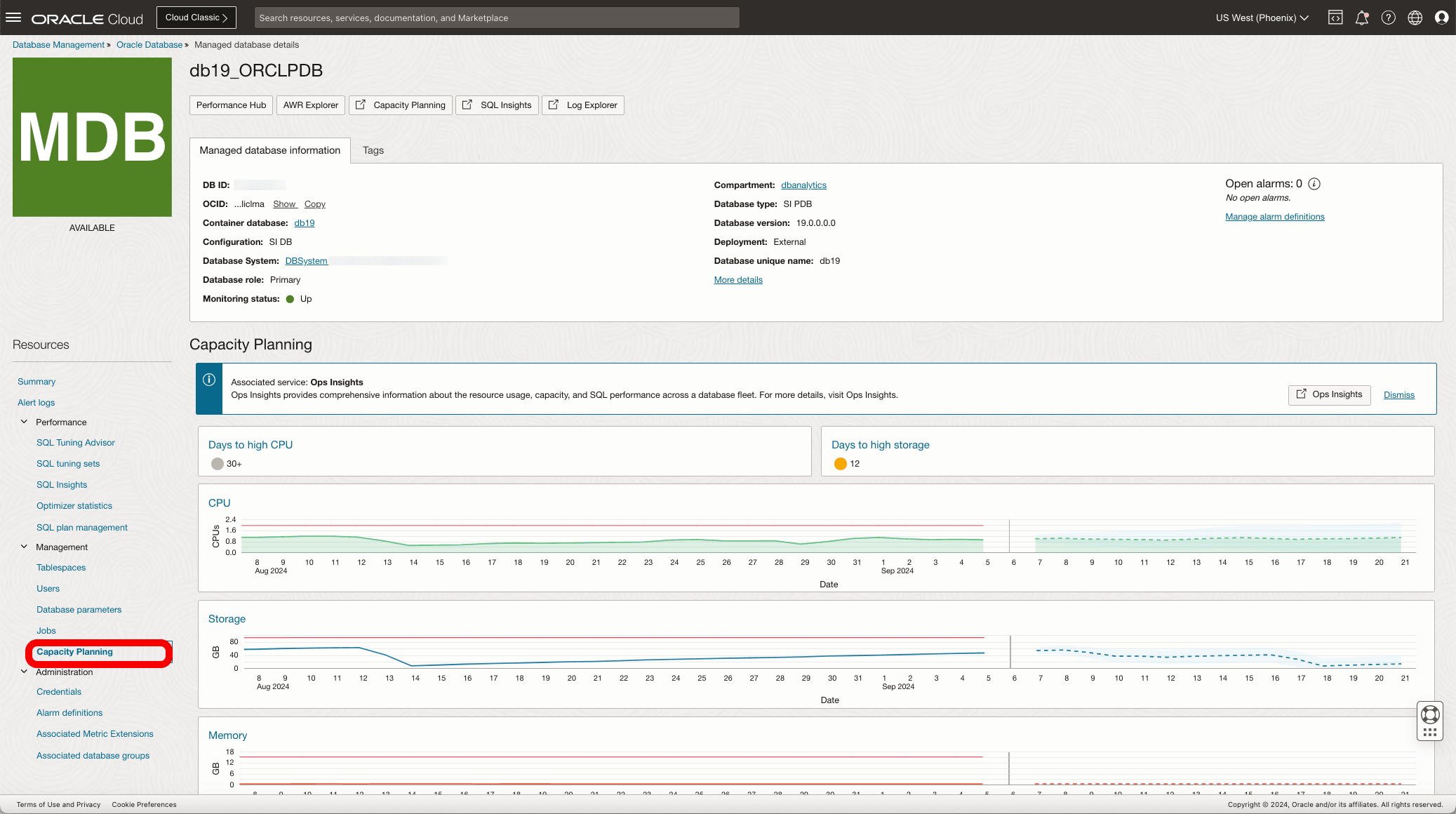 Ops Insights Capacity Planning in Database Management Ops Insights Capacity Planning in Database Management