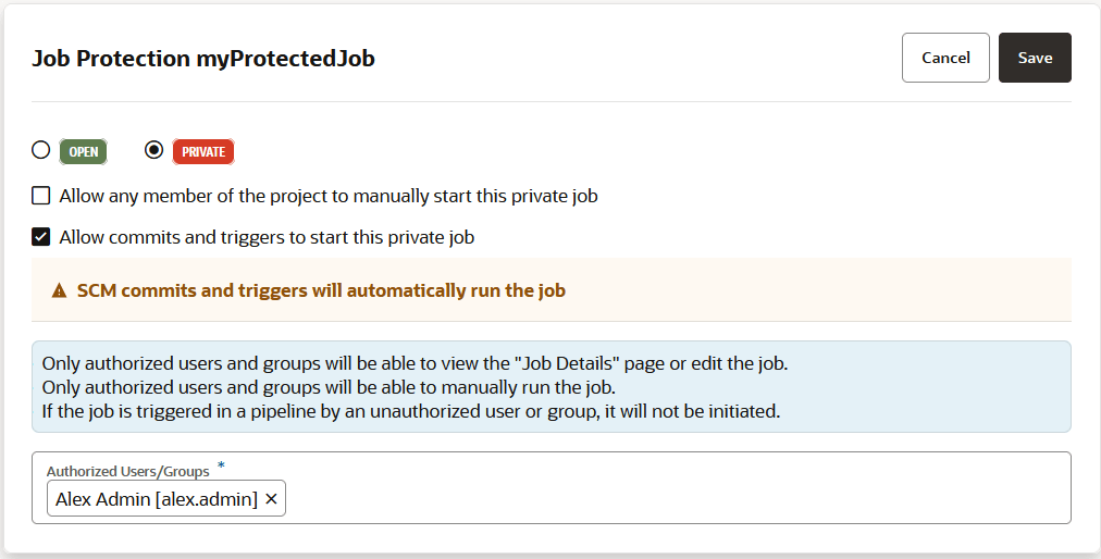 Description of job-protection-private-allow-commits-triggers.png follows Description of job-protection-private-allow-commits-triggers.png follows