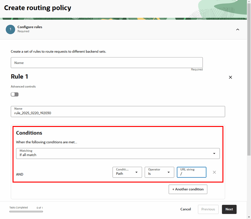 Description of waf-load-create-routingpolicy.png follows Description of waf-load-create-routingpolicy.png follows