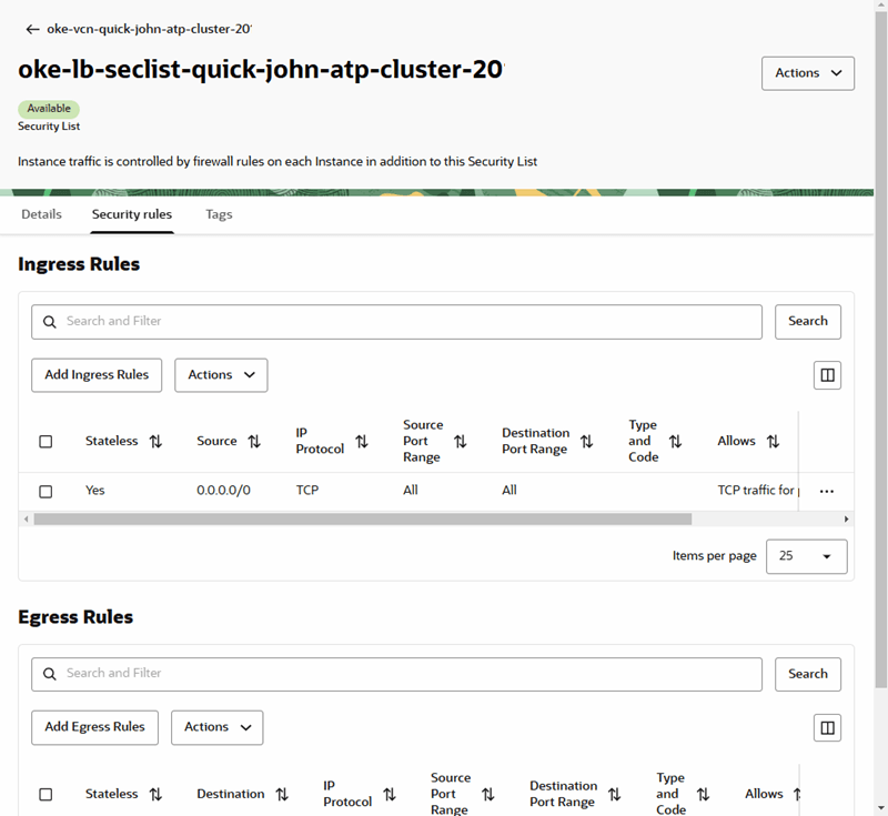 Description of waf-load-subnet-securityrules.png follows Description of waf-load-subnet-securityrules.png follows