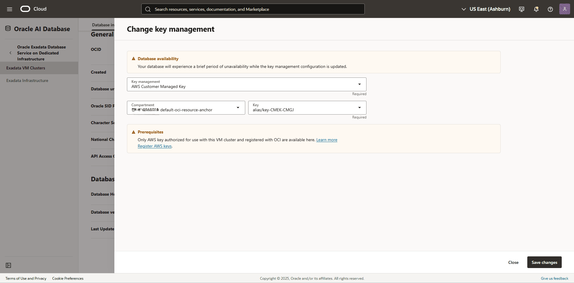 This screenshot shows how to change key management. This screenshot shows how to change key management.