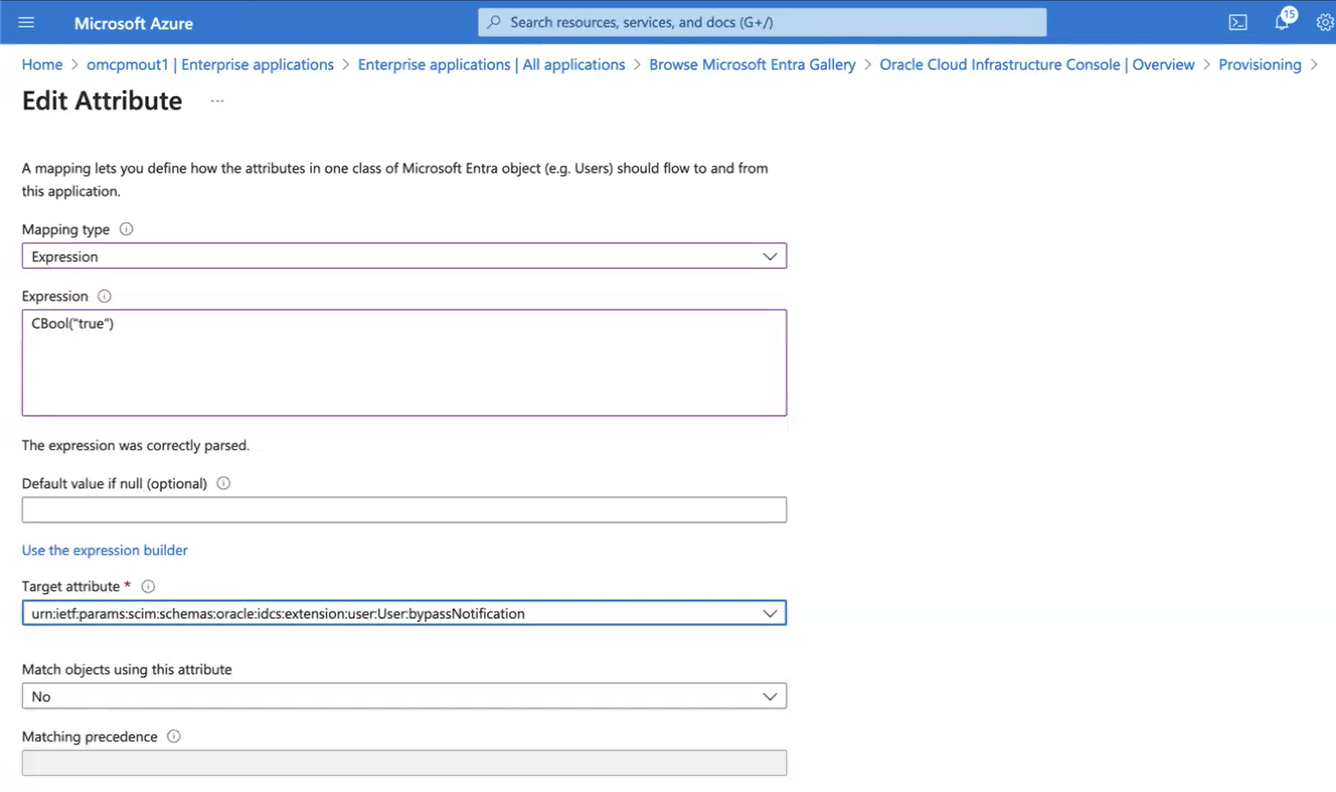 Click to expand An image of the Azure portal showing the SAML-based Sign-on Edit Attribute page.