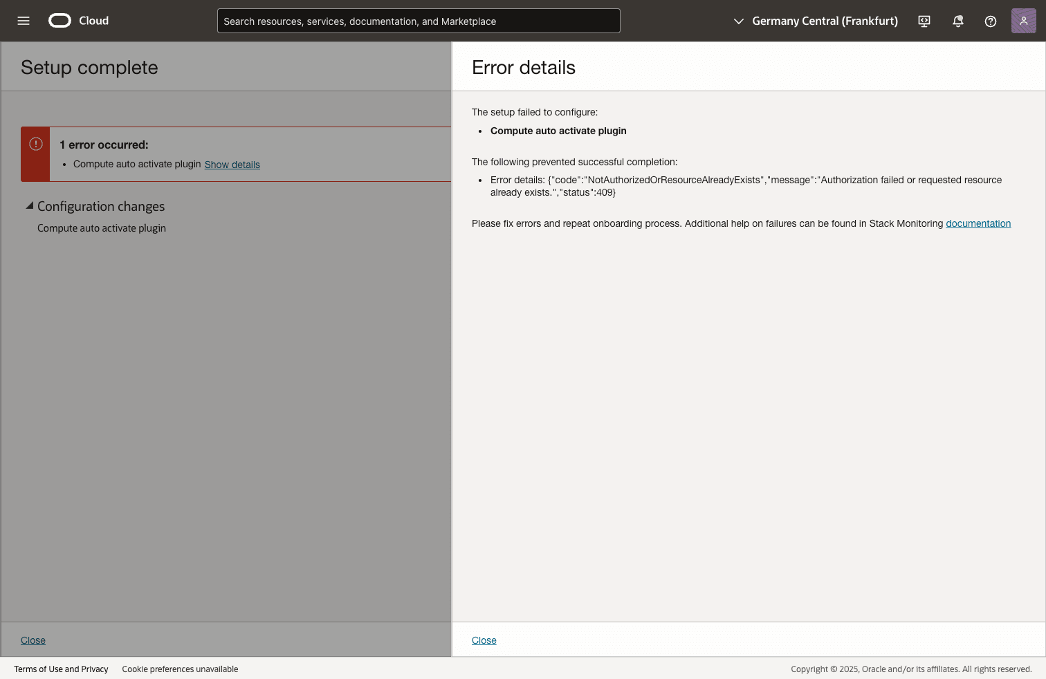 compute auto activation cannot be created compute auto activation cannot be created
